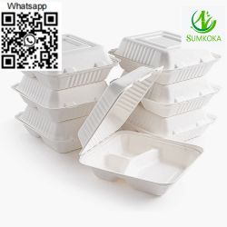 9 inch disposable clamshell box clamshell packaging bagasse clamshell 