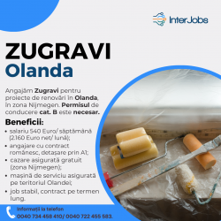 Angajam Zugravi cu experienta pentru lucrari de renovare in Olanda