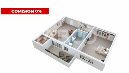 Apartament 2 camere 39 mp balcon parcare bloc cu lift