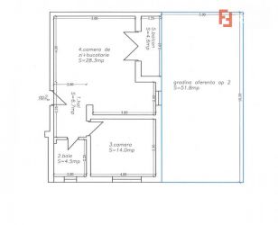 Apartament 2 Camere cu Gradina de 51 mp Mosnita 