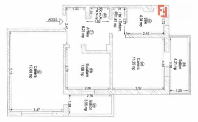Apartament 2 camere de Vanzare, Decomandat, Micalaca, 2 Balcoane, Comi