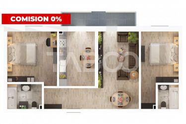 Apartament 3 camere 2 bai balcon parcare privata Doamna Stanca Sibiu