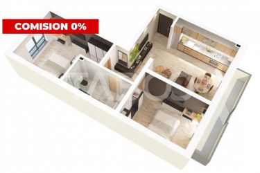 Apartament 3 camere balcon de 8 mp si loc parcare privat COMISION 0%