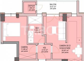 Apartament 43 mpu 2 camere cu lift zona Doamna Stanca Sibiu