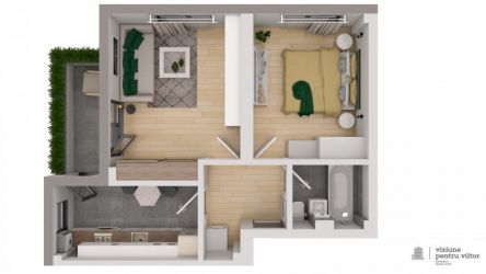 Apartament cu 2 camere decomandat finalizat