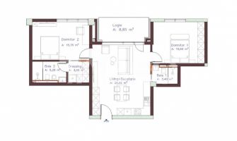 Apartament cu 3 camere bloc nou de vanzare in Centru 