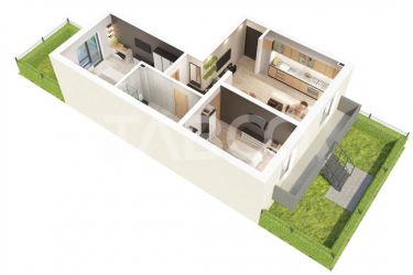 Apartament cu gradina si 3 camere decomandate de vanzare Doamna Stanca