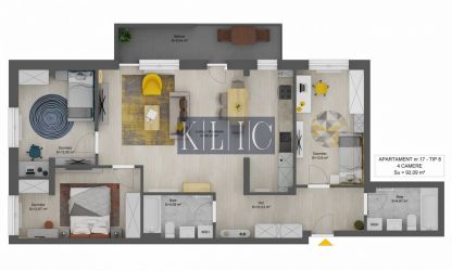 Apartament de vanzare Sibiu 4 camere 2 bai balcon parcare D-na Stanca