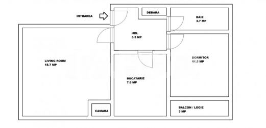 Apartament decomandat de vanzare 2 camere Strand etaj 4 acoperis