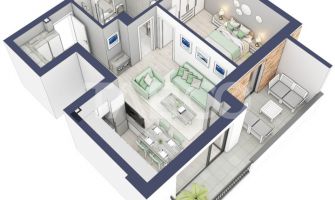 Apartament la parter cat un etaj 1 cu 47 mp utili 2 camere Turnisor