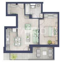 Apartament la parter cat un etaj 1 cu 47 mp utili 2 camere Turnisor