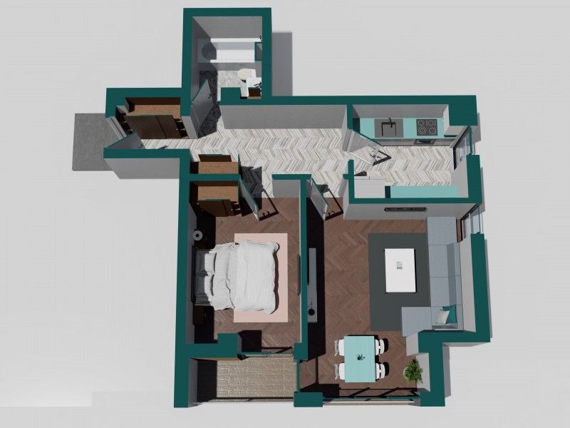 Apartament nou de vanzare, 2 camere Decomandat  Copou -3