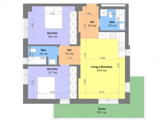 Apartament nou de vanzare, 3 camere Decomandat  Copou 