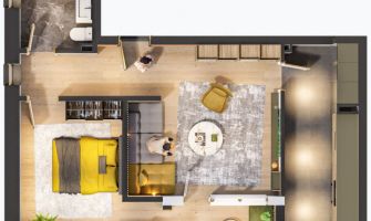 Apartament nou de vanzare, o camera Decomandat  Galata 