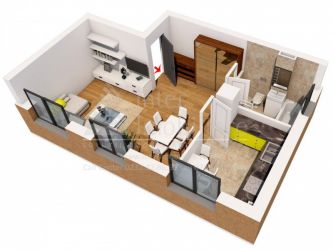Apartament nou de vanzare, o camera Decomandat  Popas Pacurari 
