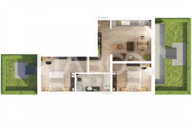 Apartamet de vanzare 61mp 3 camere 46mp gradina parcare Doamna Stanca