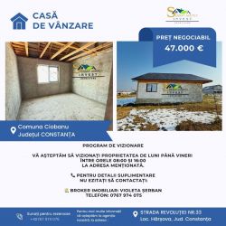 Casă în construcție de vânzare – Comuna Ciobanu, Jud. Constanța