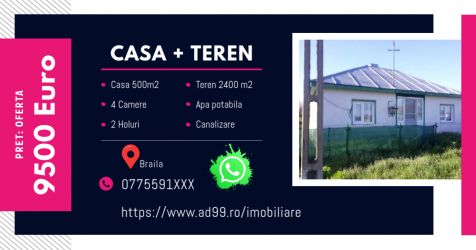 Casa + Teren 2900mp de vanzare