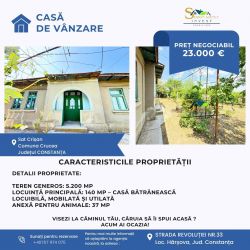 CASĂ TRADIȚIONALĂ DIN CHIRPICI – SAT CRIȘAN, COMUNA CRUCEA