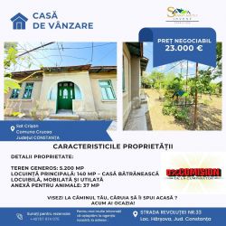CASĂ TRADIȚIONALĂ DIN CHIRPICI – SAT CRIȘAN, COMUNA CRUCEA