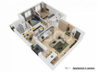 COMISION 0% Apartament 4 camere 81 mpu LOC PARCARE zona Doamna Stanca