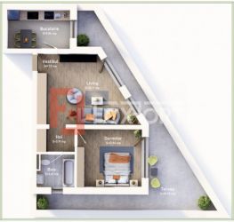 COMISION 0% Apartament cu 2 camere, terasa de 30 mp, bloc nou, zona Me