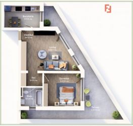 COMISION 0% Apartament cu 2 camere, terasa de 30 mp, bloc nou, zona Me