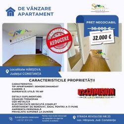COMISION 0 DE LA CUMPARATOR! Apartament de vânzare – Hârșova, bloc H2