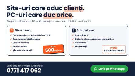 Creare site-uri web de la 500 lei și servicii PC