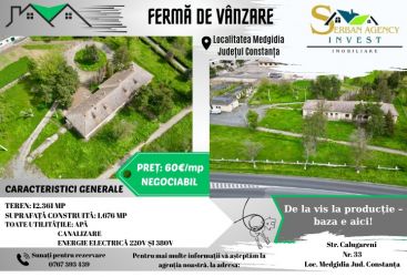 FERMĂ DE VÂNZARE – Partizanu, județul Constanța 