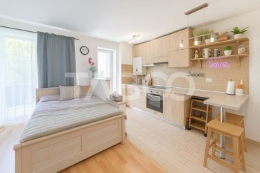 Garsoniera moderna generoasa cu balcon in cartier Alma din Sibiu
