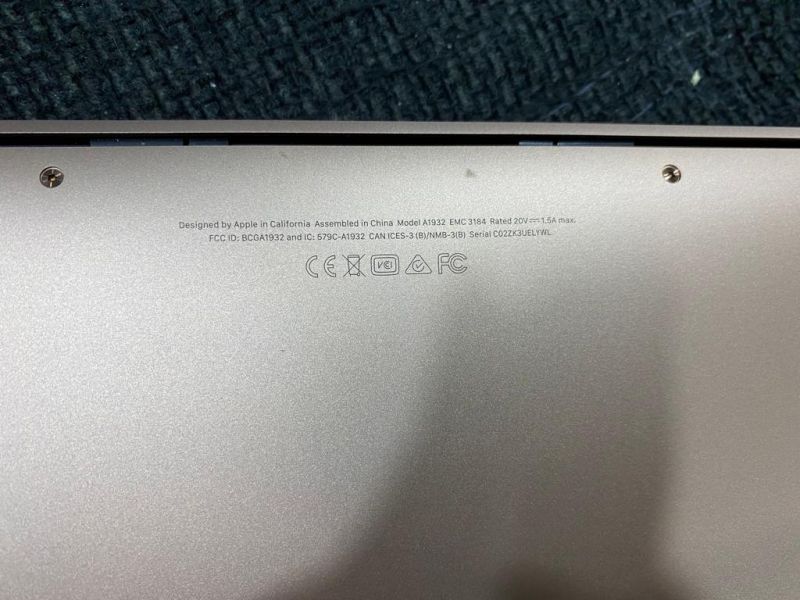 MacBook Air Late 2018, Model No. A1932-8
