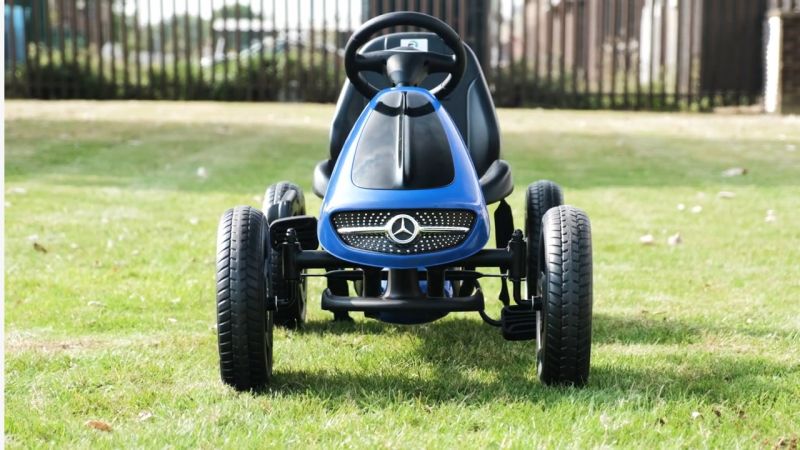 Masinuta kart cu pedale de Mercedes, pentru copii 4-9 ani #Blue-2
