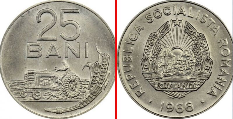 Moneda 25 Bani Republica Socialista Romania 1966-1