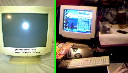 Monitor Calculator PC Vechi Retro cu tub CRT color RARITATE Vintage