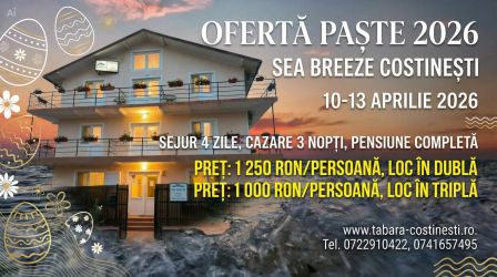 Ofertă Paște 2026 la Malul Mării, Costinești