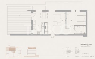 Penthouse de vanzare 57 mp utili terasa 32 mp zona Turnisor Sibiu