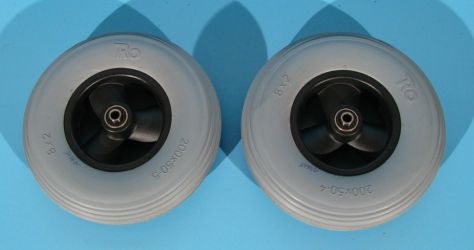 Roata cu cauciuc plin pentru scaun cu rotile 200X50 - set