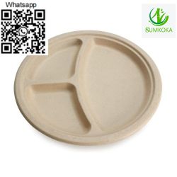 Round plate dinner plate paper plates disposable sugarcane plates