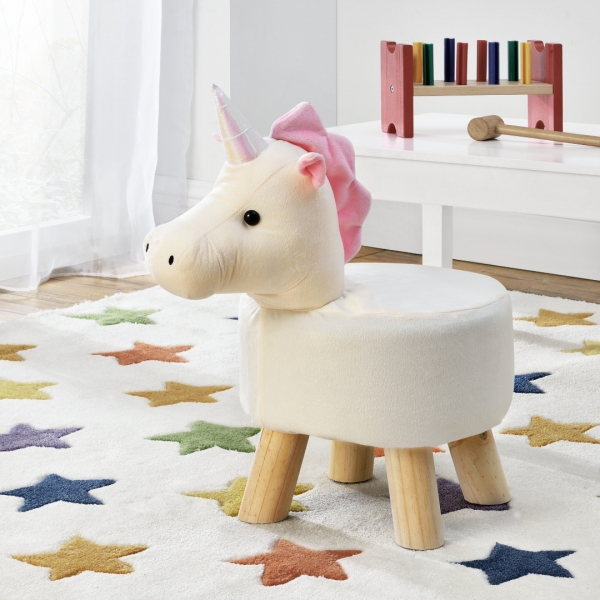 Scaun taburet pentru copii Pingo, model Unicorn, 45 x 28 x 48 cm-1