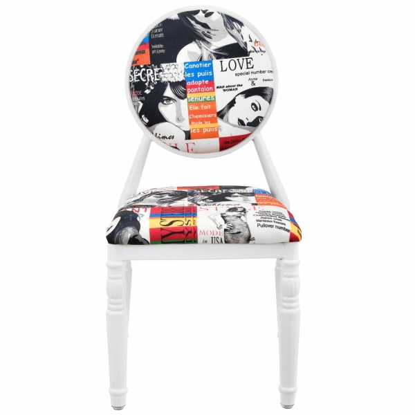 Set 2 scaune design vintage - alb / cu model-3