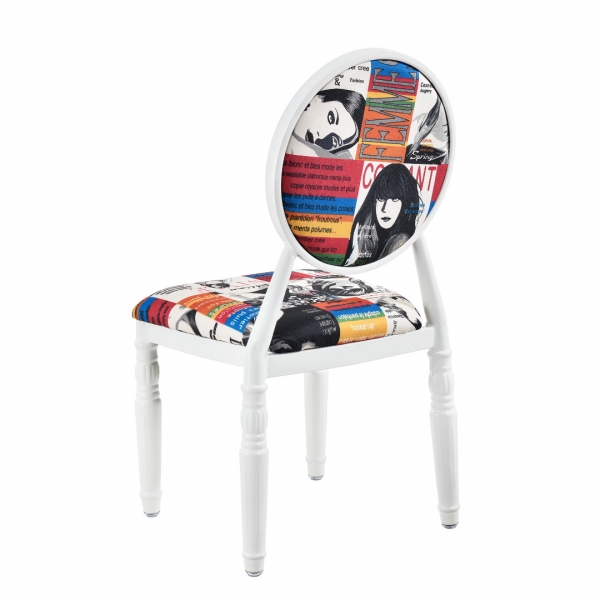 Set 2 scaune design vintage - alb / cu model-4