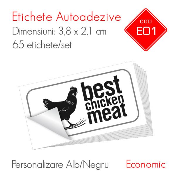 Set 65 Etichete Autoadezive Personalizate Alb/Negru 3,8 x 2,1 cm-1