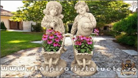 Set grădinari cu roabe, maro antichizat, model J6, J7.