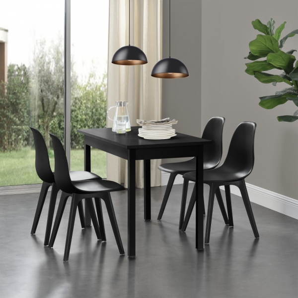 Set sase bucati scaune design Axa, 83 x 54 x 48 cm, plastic, negru-6