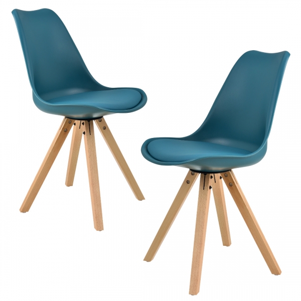 Set scaune design- 2 bucati - turcoaz-1