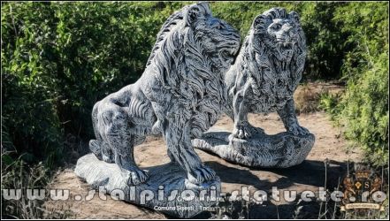 Set statuete lei gigant, gri antichizat, model S66.