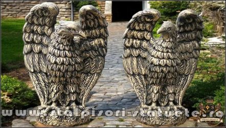 Statuetă vultur, acvilă, șoim, uliu, auriu patinat, model S13.