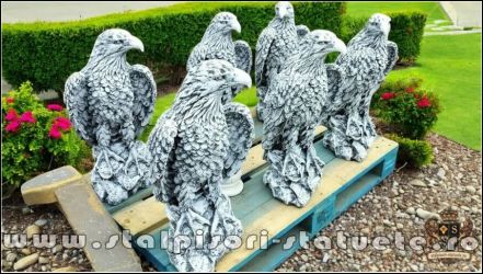 Statuete vulturi, acvile, șoimi, uliu, gri antichizat, model S82.