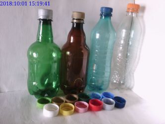 Sticle flacoane PET 500ml sau 1L si capace diferite culori